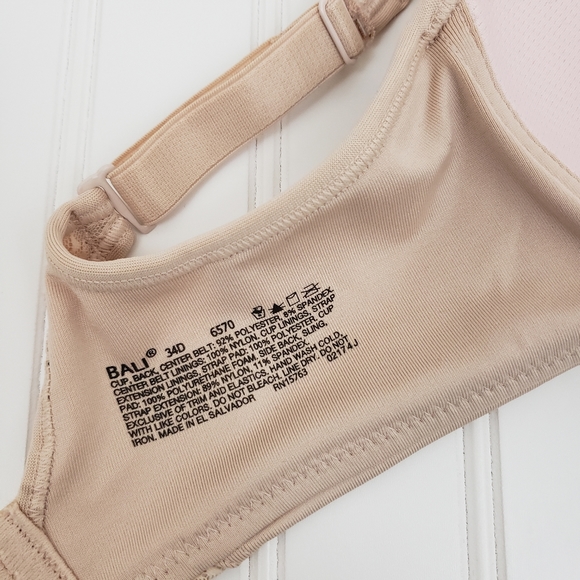 Bali Active Classic Coverage Bra Wire Free Nude Beige size 34D - Picture 7 of 8